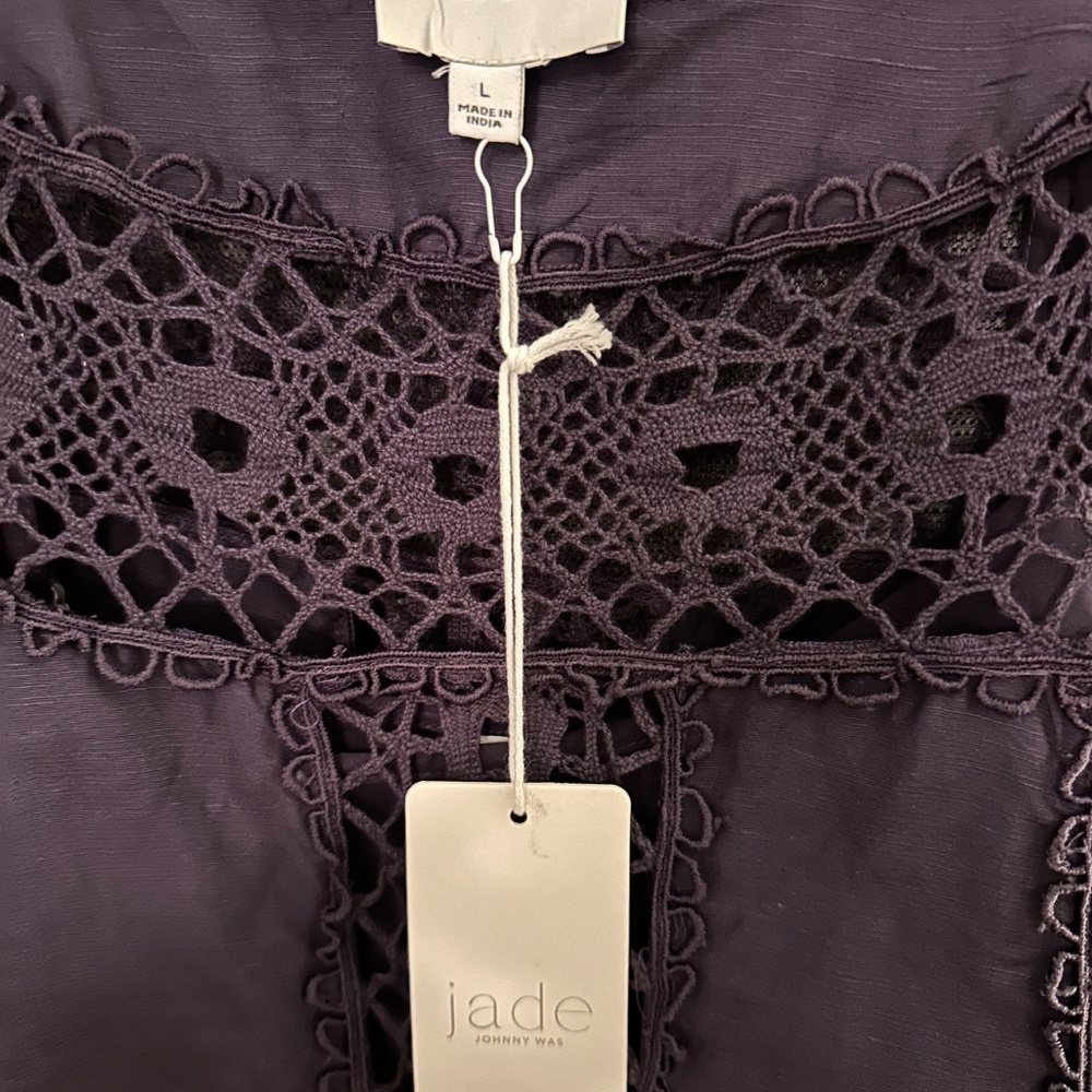 Johnny Was Purple Lace Top - Picture 5 of 9